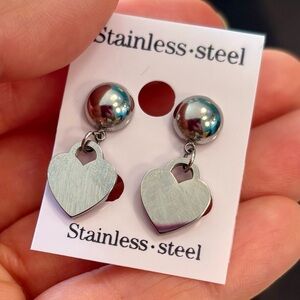 Tocara NWT Stainless Steel Heart Earrings